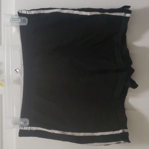 Faded Glory- black shorts with white stripes, size L
